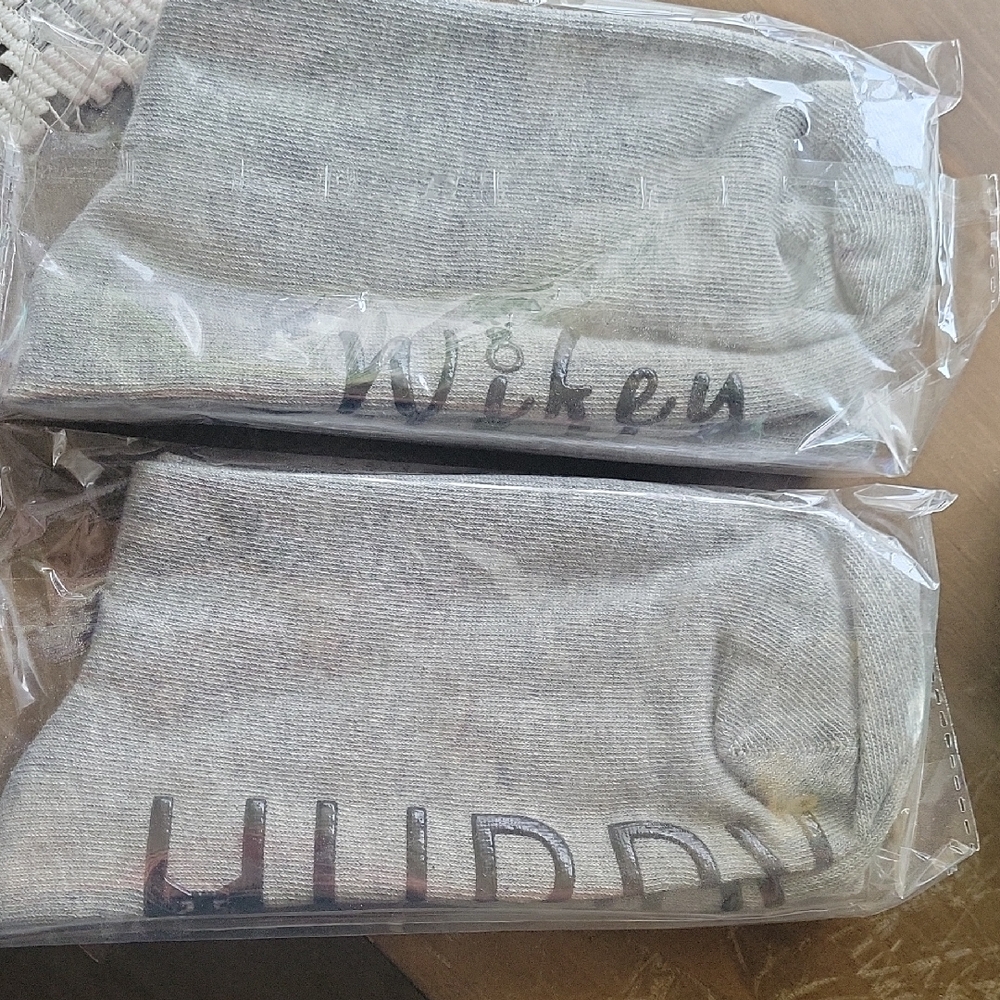 Gray Hubby And Wifey Socks